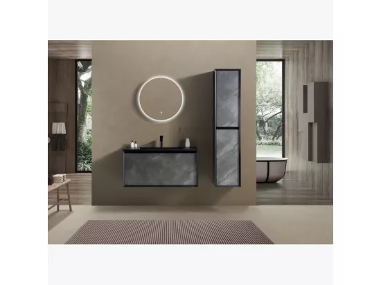 Ensemble de salle de bain 100 cm noir Aquasasso