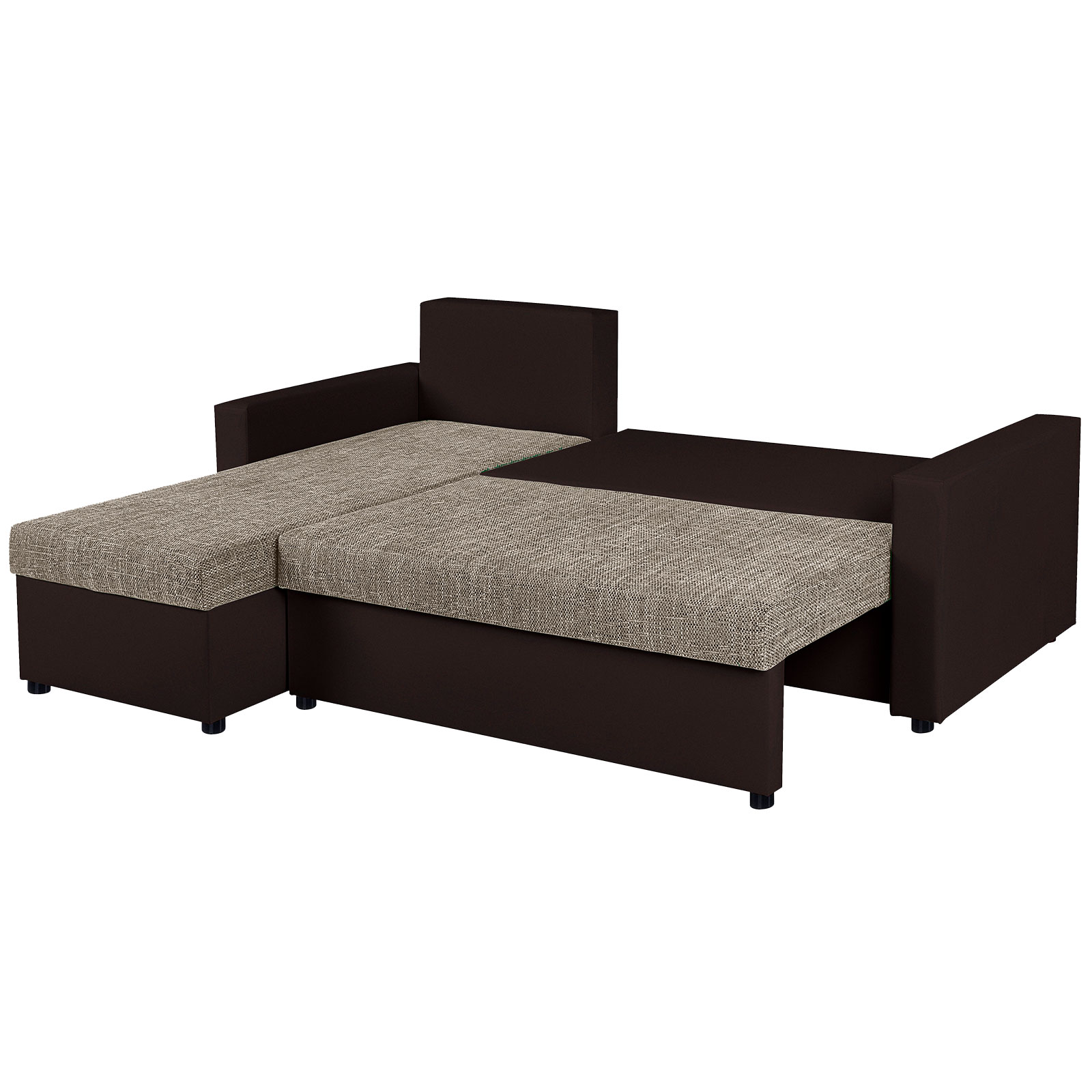 Ecksofa - mocca-cappuccino - Liegefunktion
