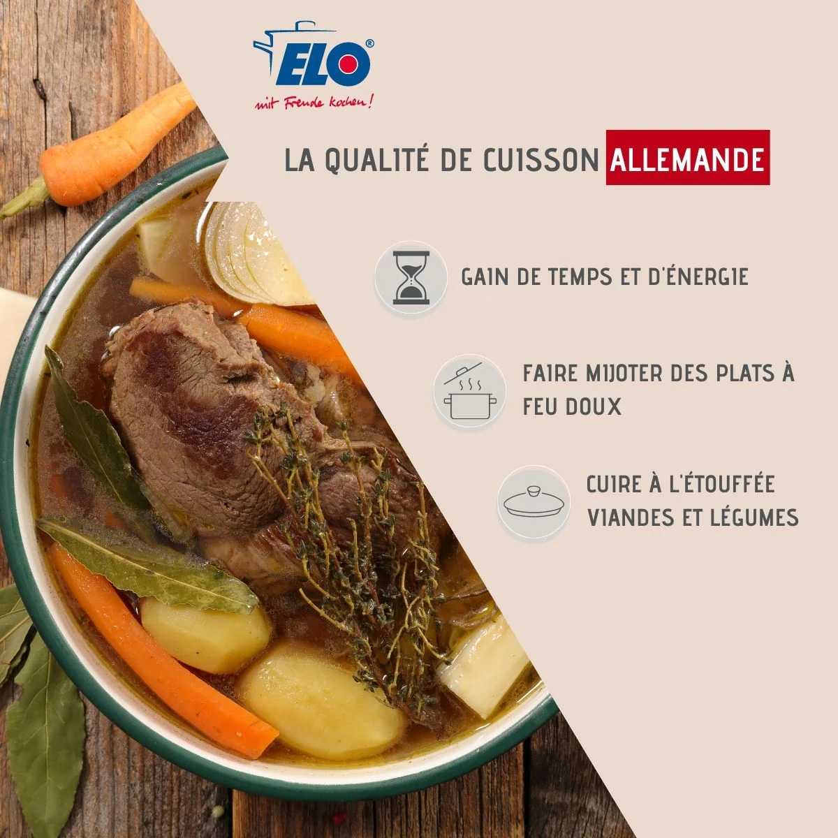 Couvercle de cuisson en verre 24 cm Elo Elo