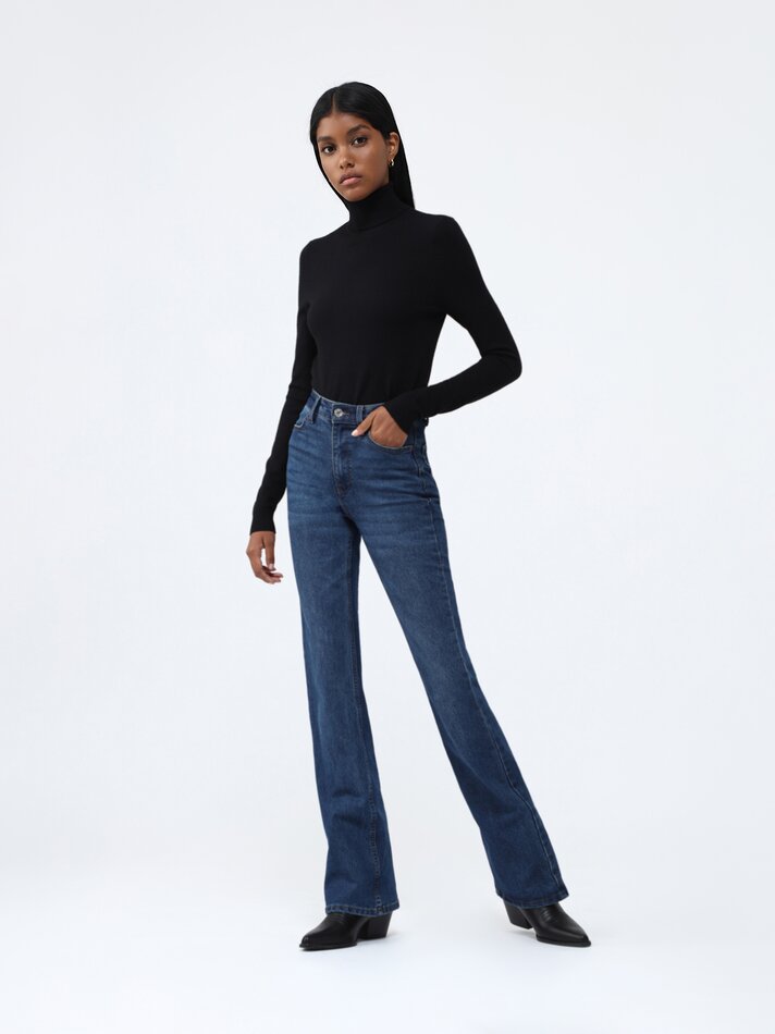 Suéter de gola alta - Preto