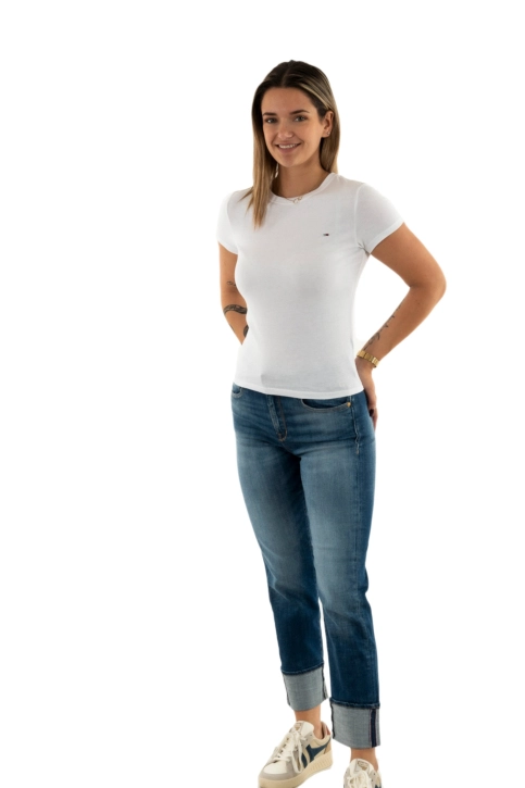 Tee shirt tommy jeans dw0dw20459 ybr white