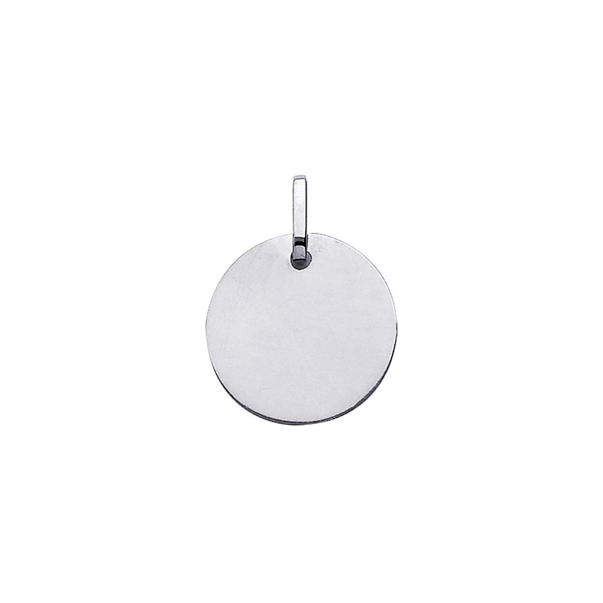 Médaille ronde Brillaxis or blanc 18 carats