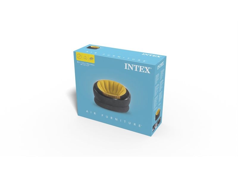 Intex Aufblasbarer Sessel Empire 112 x 109 cm, Gelb, Schwar Bequemer Luftsessel