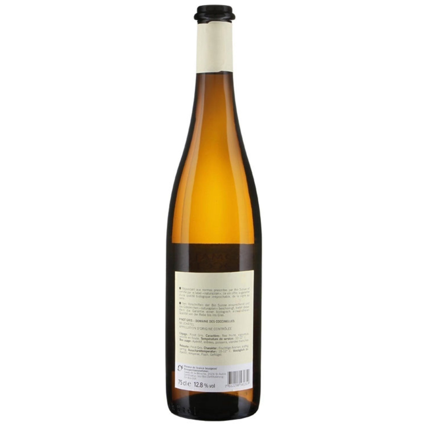 Naturaplan Bio-Neuchâtel AOC Pinot Gris Domaine des Coccinelles -75cl