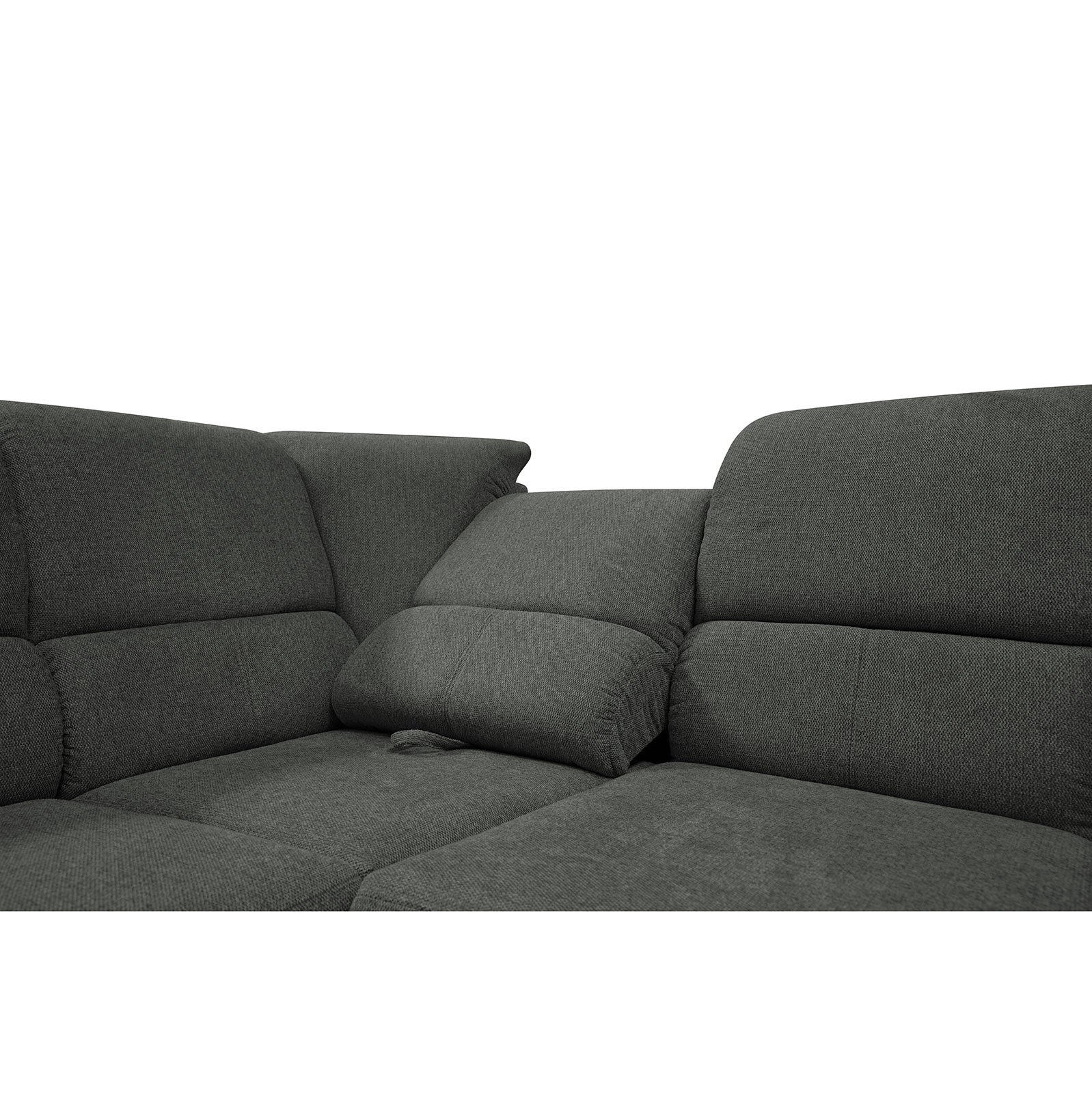 Ecksofa - graugrün - Liegefunktion und Staukasten - 2-Sitzer rechts