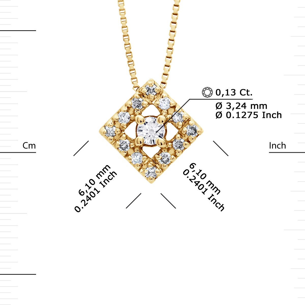 Collier DIAMOND Diamants 0,015 Cts Or Jaune