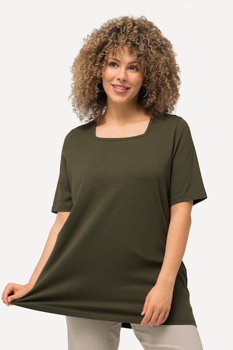 T-Shirt, A-Linie, Carree-Ausschnitt, Halbarm
