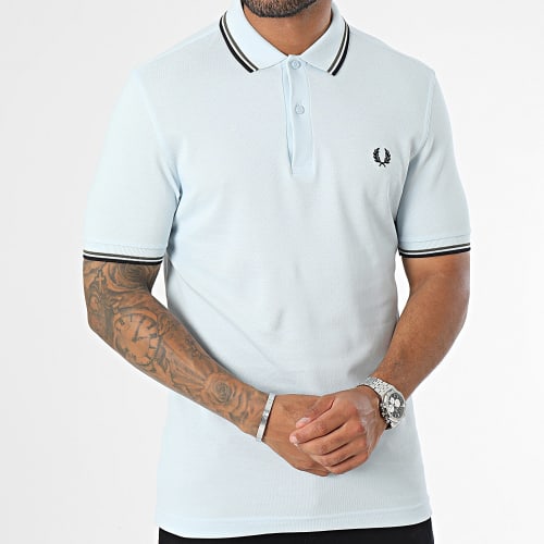 Polo Manches Courtes Twin Tipped M3600 Bleu Clair