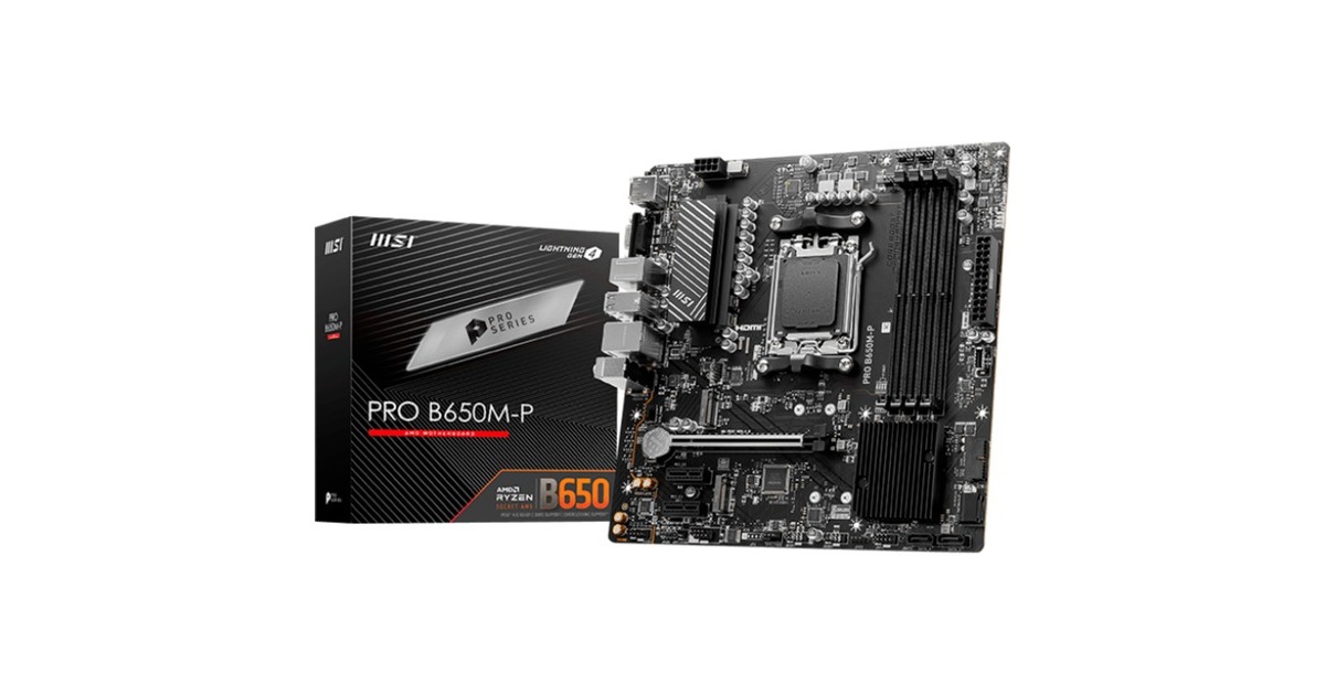 MSIPRO B650M-P socket AM5 moederbord  (Zwart, RAID, 2.5 Gb-LAN, Sound, µATX)