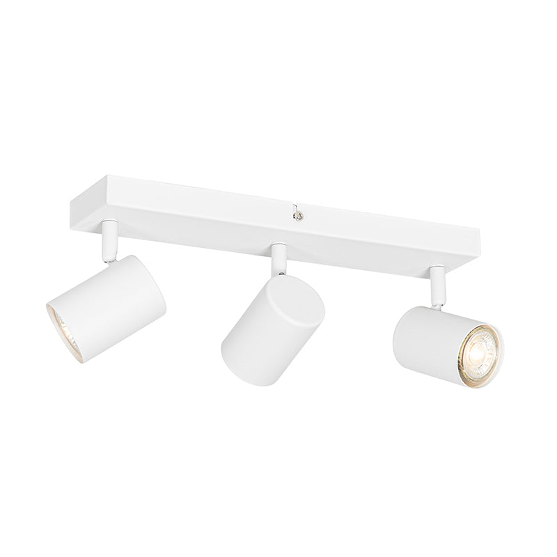 QAZQA Moderne plafondlamp wit 3-lichts verstelbaar rechthoekig -