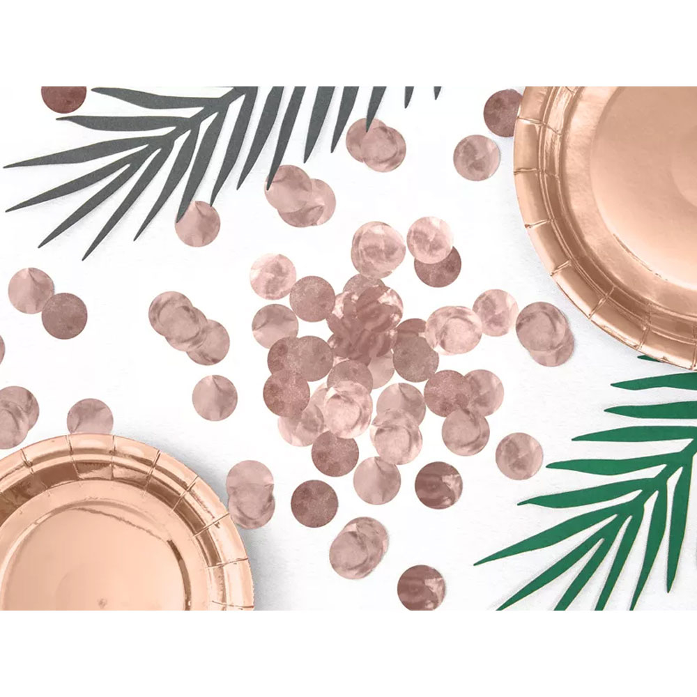 (8g) Ø15mm Konfetti Party Dekoration Runde Streukonfetti Tischdekoration Metallic - Roségold