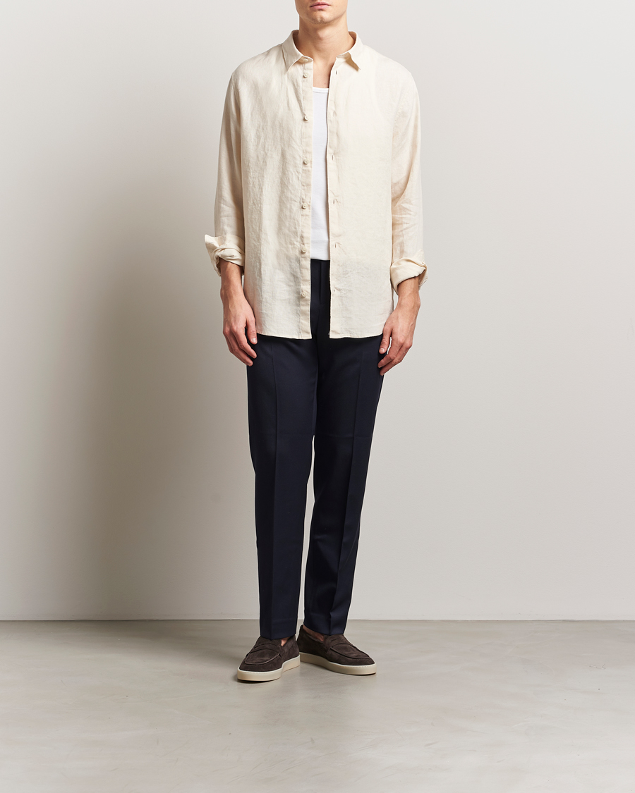 NN07 Enzo Linen Shirt Ecru