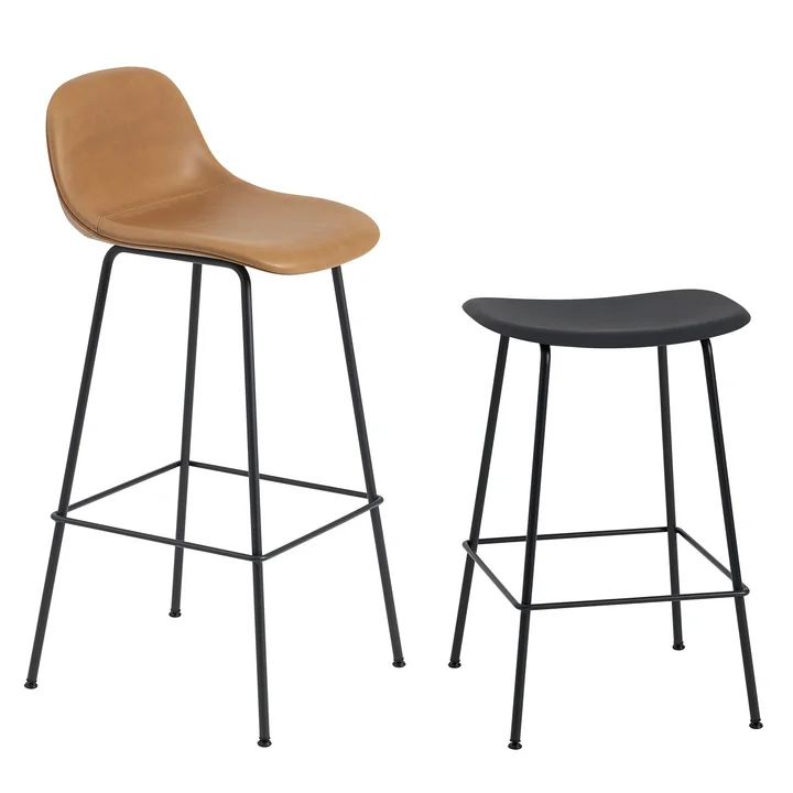 Muuto - Fiber Barhocker Tube Base H 65 cm, schwarz
