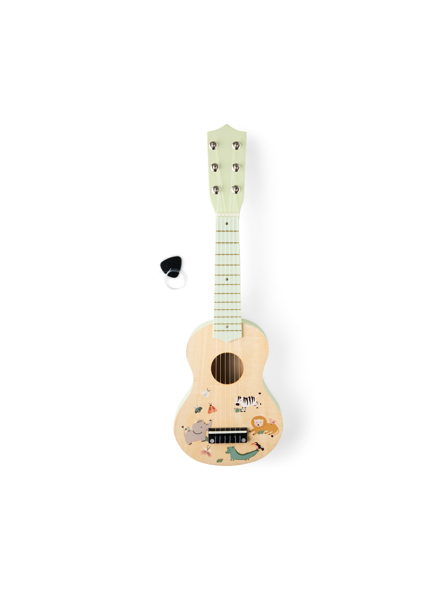 Legetøjsguitar i træ | Poppeltræ. 53 x 5,7 x 17,2 cm. | Milky Green