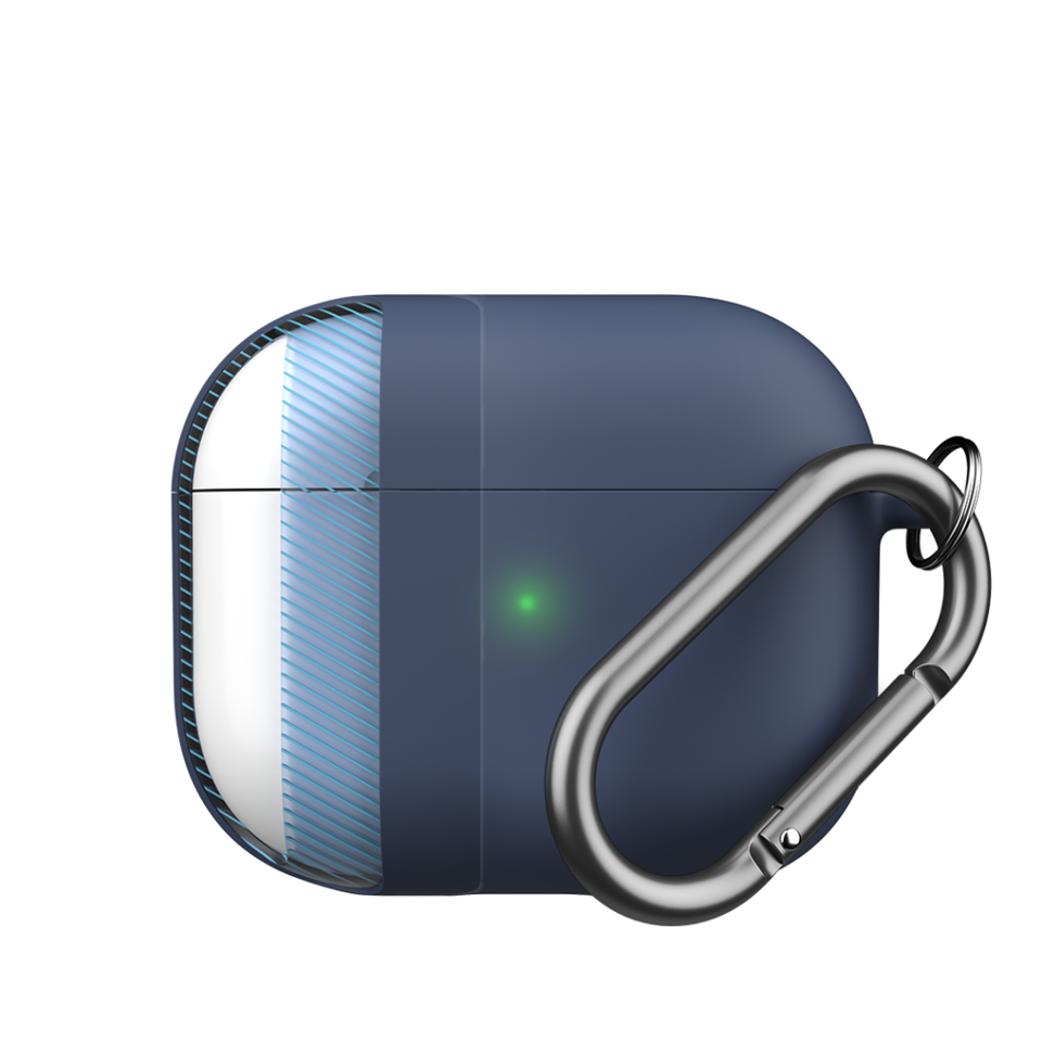 KeyBudz - PodSkinz HyBridShell Series Keychain Case - Premium hard shell triple layer case for your Airpods 3 (Color: Midnight BlueBlue)