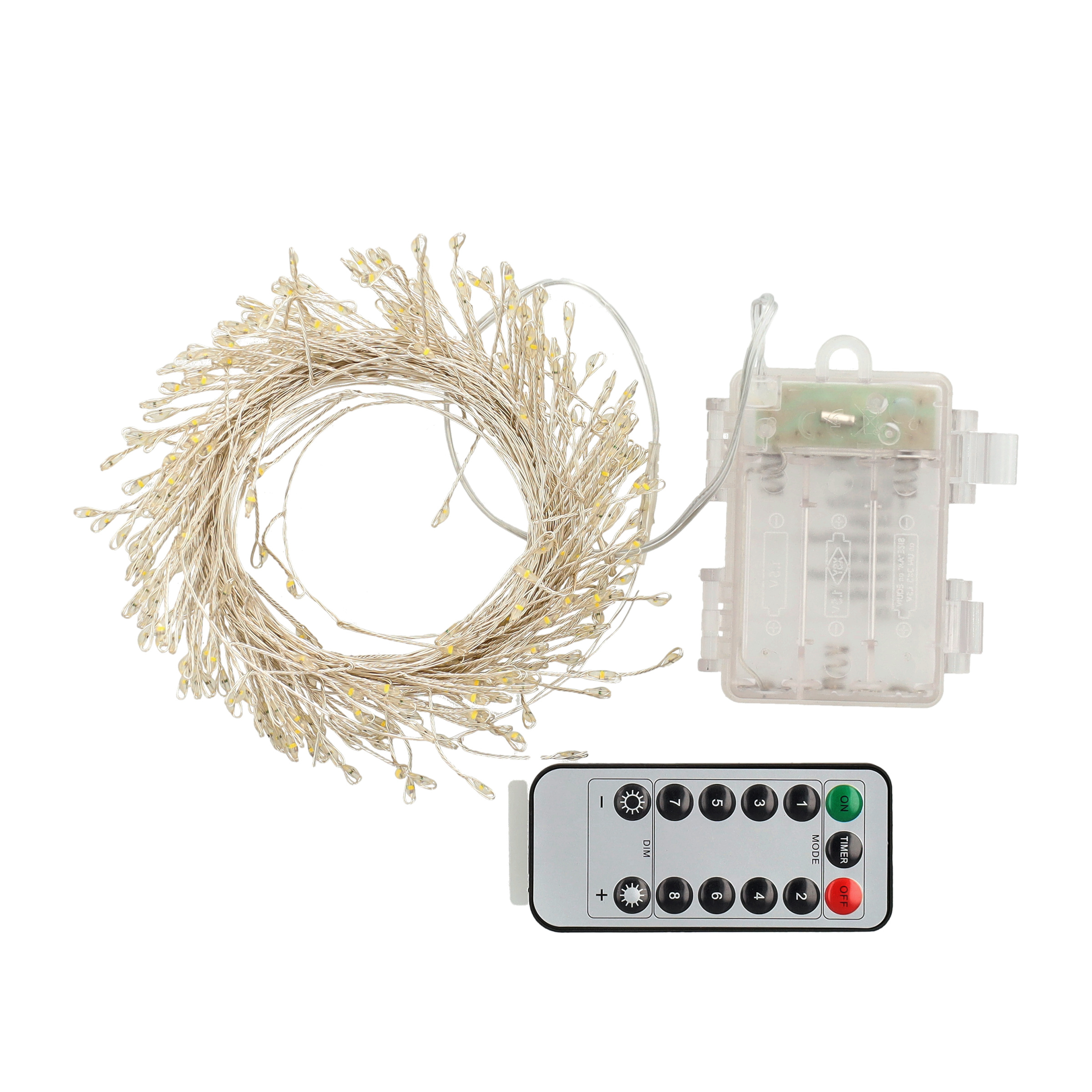 (9m) 300 LED's Deko Draht Lichterkette Feuerwerk Outdoor Beleuchtung 8 Modi   Fernbedienung IP44 (Batteriebetrieben) - Warmweiss