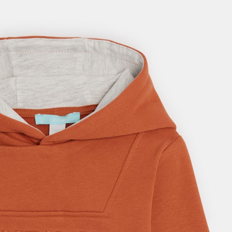 Sweat molleton à capuche orange bébé garçon Orange