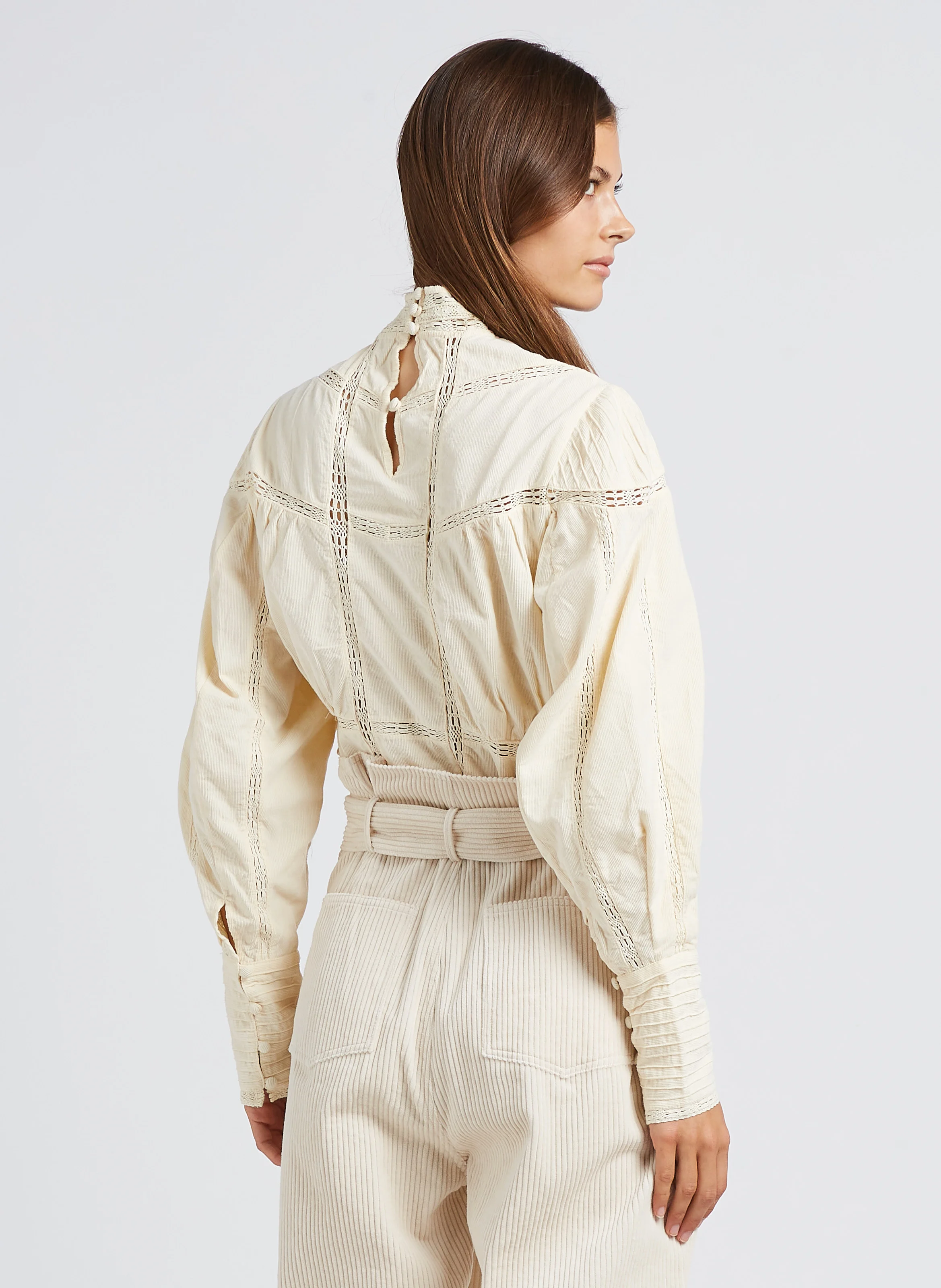 Top col montant en coton | Blanc
