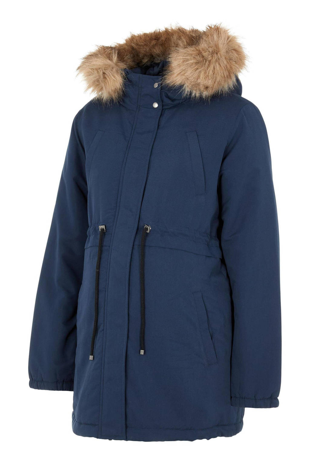 MAMALICIOUS jas MLJESSA van polyester donkerblauw