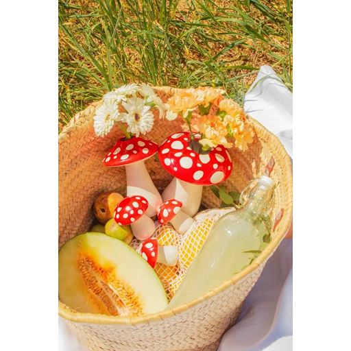 Doiy Amanita Svampe Vase, Rød/ Hvid