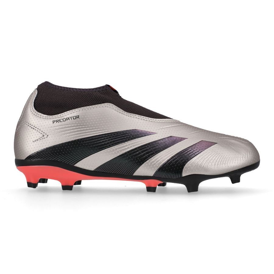 adidas Predator League Laceless FG Vivid Horizon - Argenté/Aurora Black/Turbo Enfant