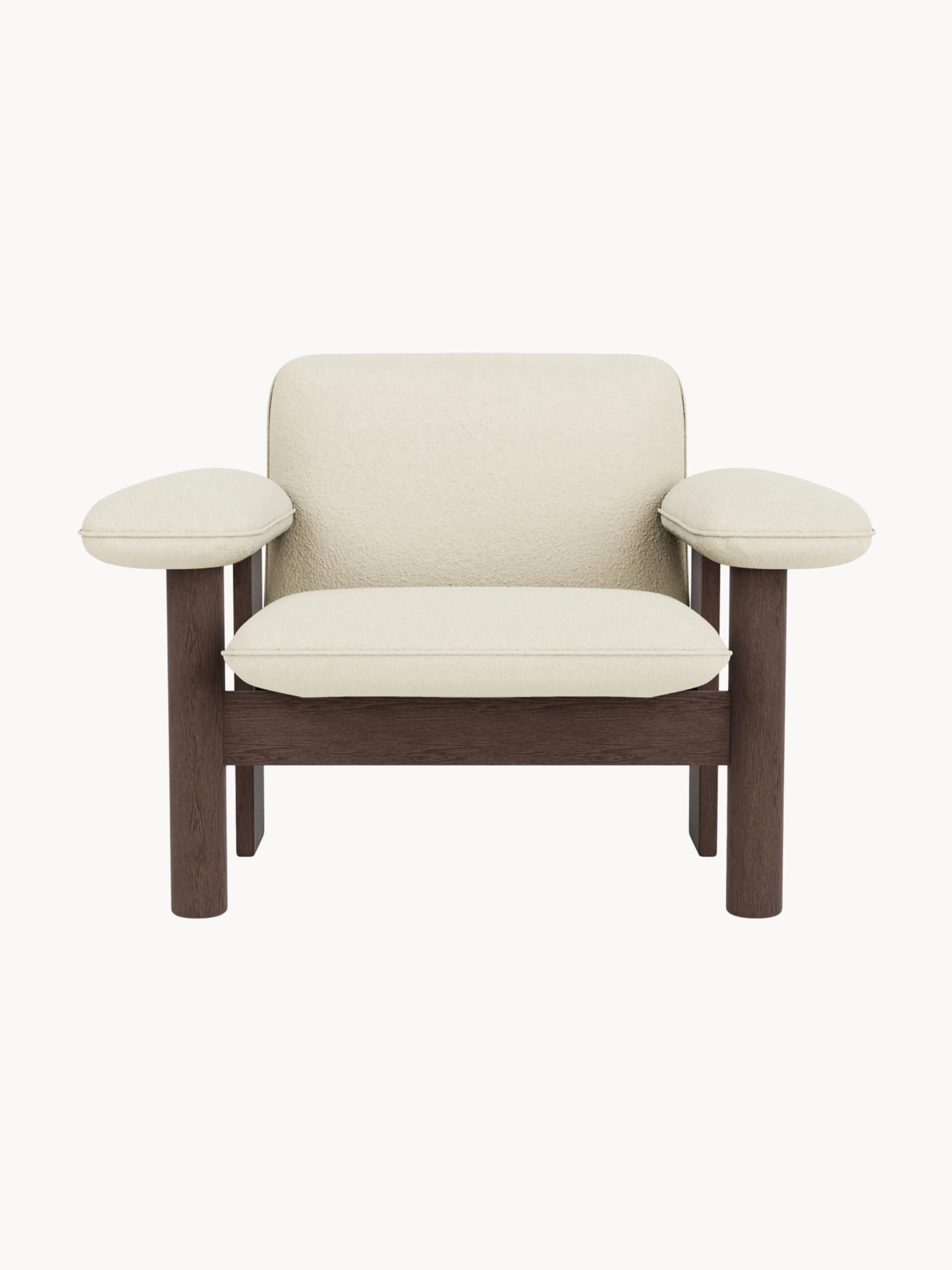 Wollen loungefauteuil Brasilia van eikenhout