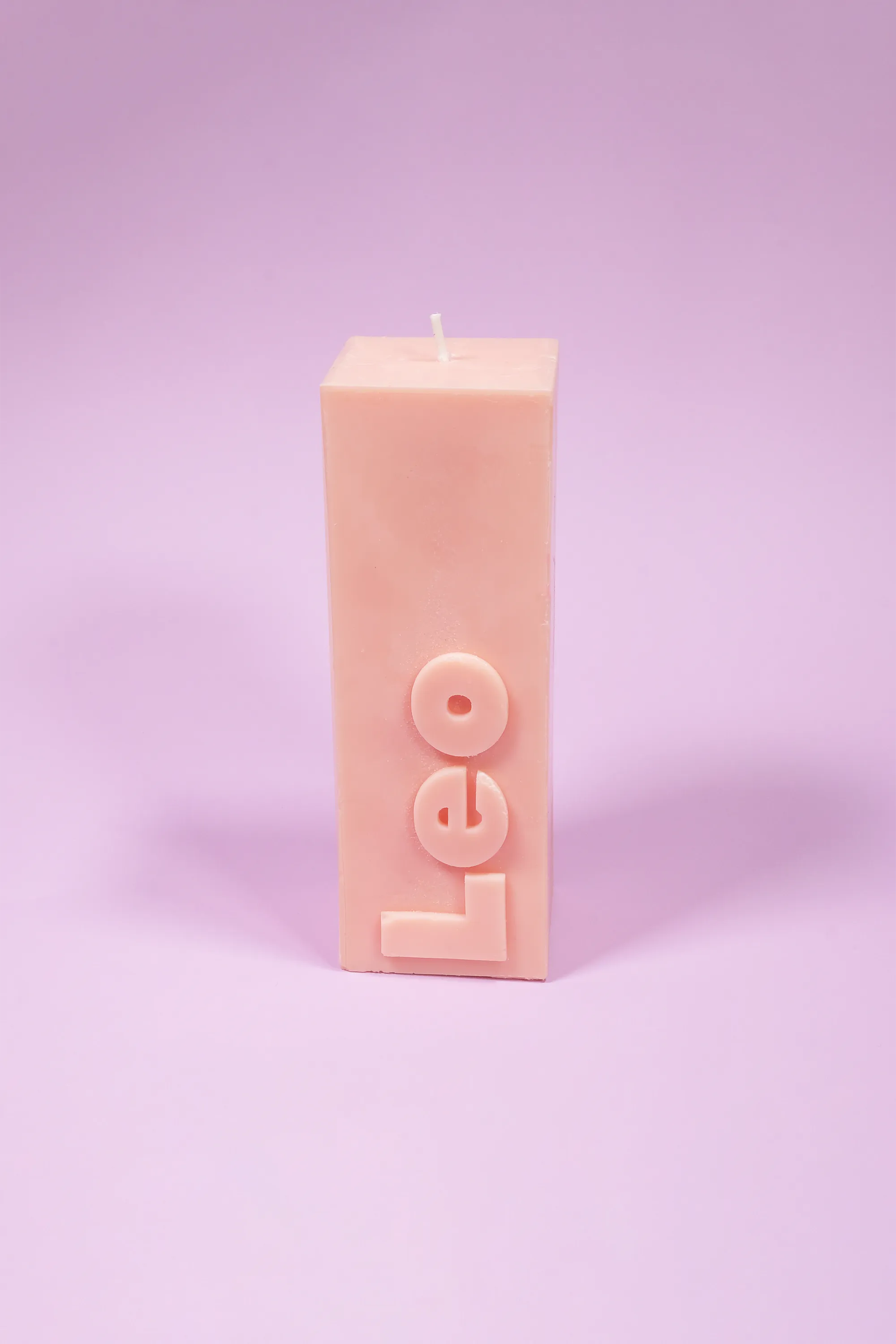 FLAMINGO CANDLES Bougie LEO ZODIAC BLOCK PILLAR CANDLE Orange