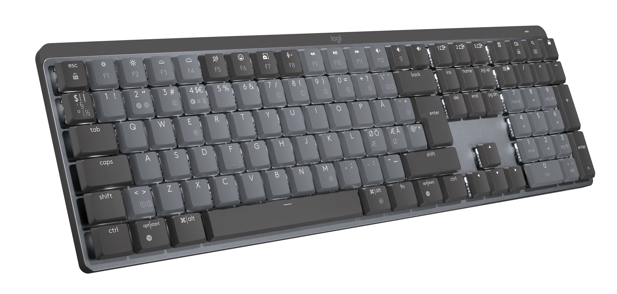 Logitech - MX Mechanical Wireless Illuminated Keyboard - Nordic - Lineair Switch