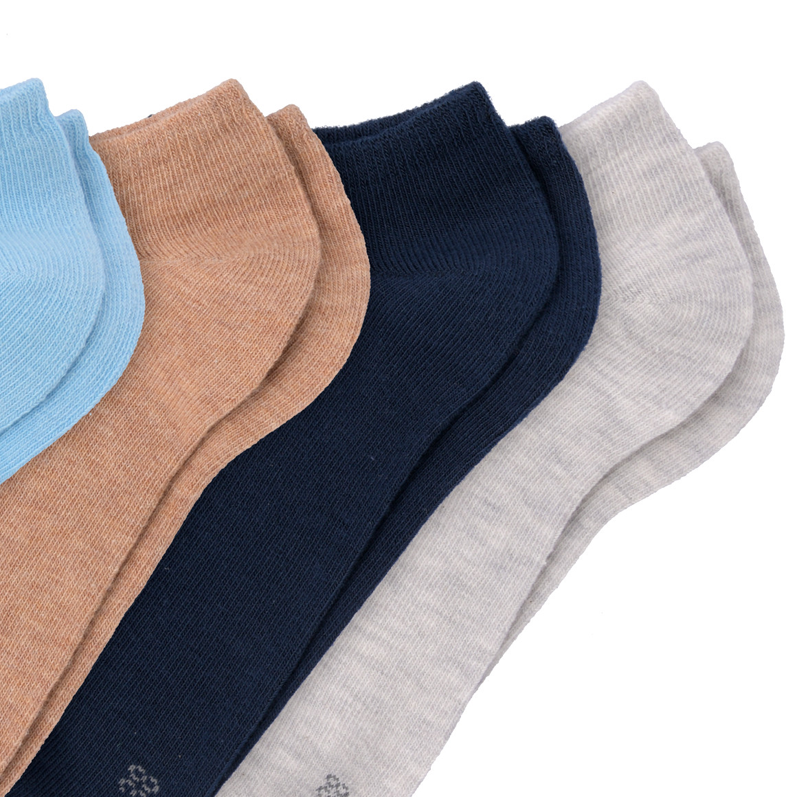 4 Paar Jungen Sneaker-Socken im Set hellgrau / hellbraun / dunkelblau