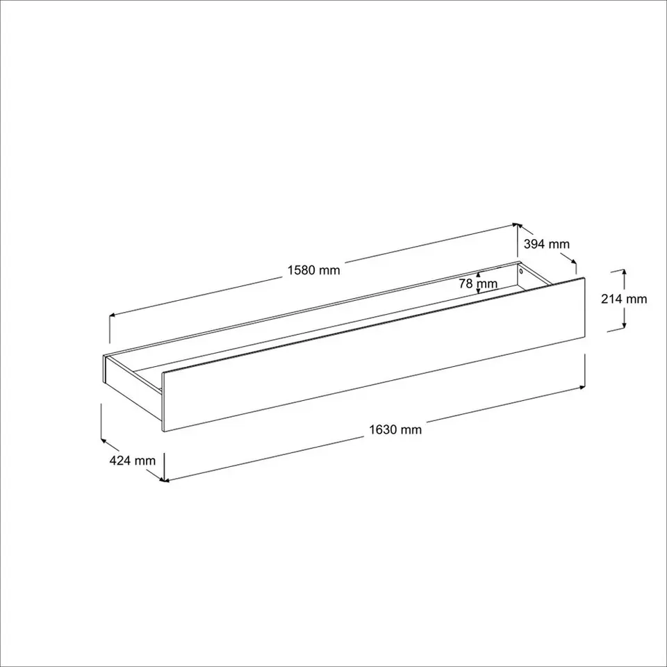 Bedlade Leo - wit - 42x163x22 cm