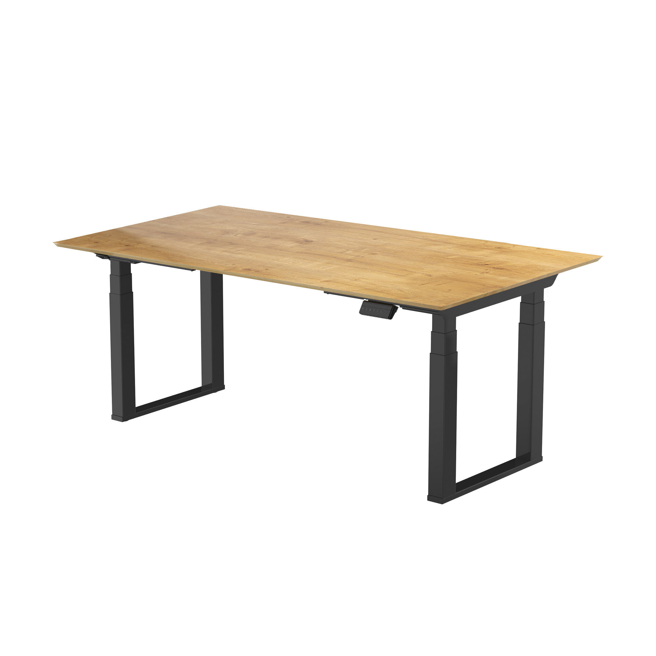 Contini höhenverstellbarer Bürotisch 160 x 80 cm Eichendekor / ET223Q Gestell schwarz