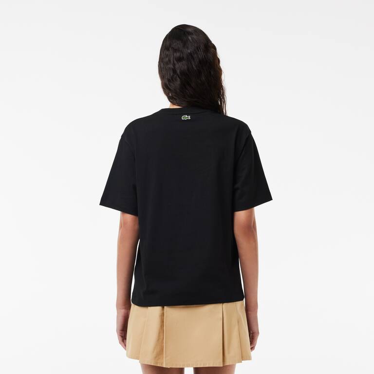 T-shirt en jersey de coton imprimé Lacoste T-Shirts - Noir - Lacoste - Femme