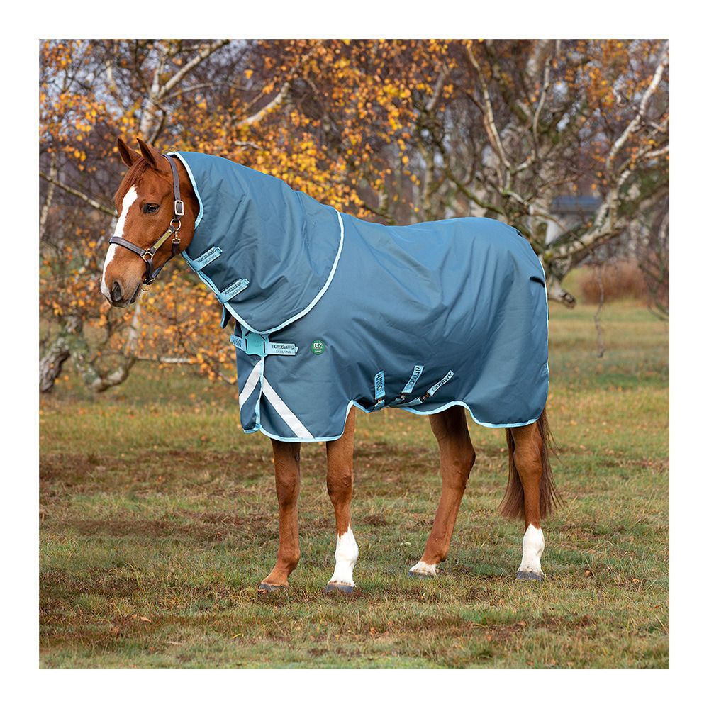 Horseware AMIGO AMECO 12 PLUS 250G - Couverture de paddock + couvre-cou dark blue/skyblue/dark blue