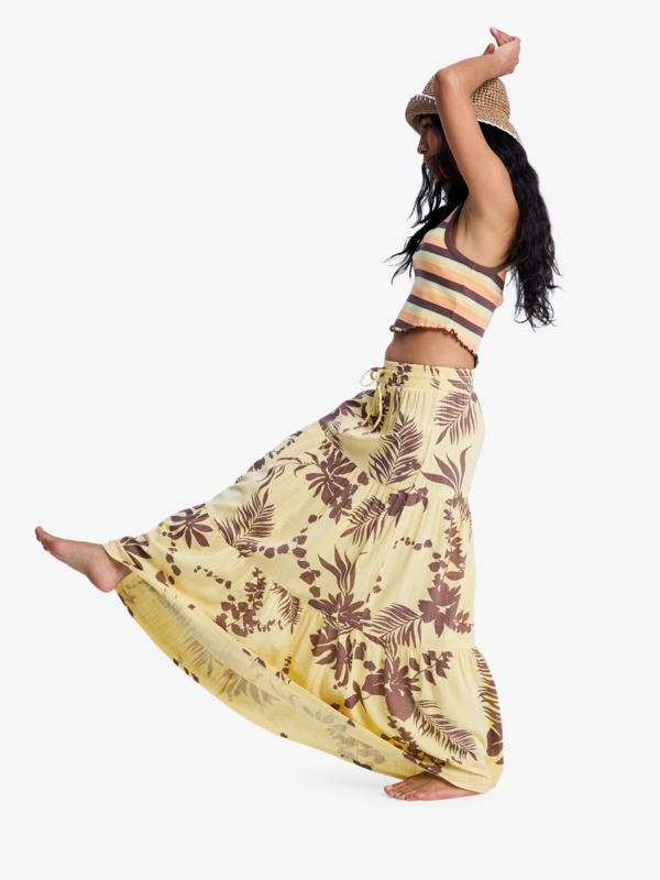 After Hours Maxi Jupe longue fluide Jaune Femme