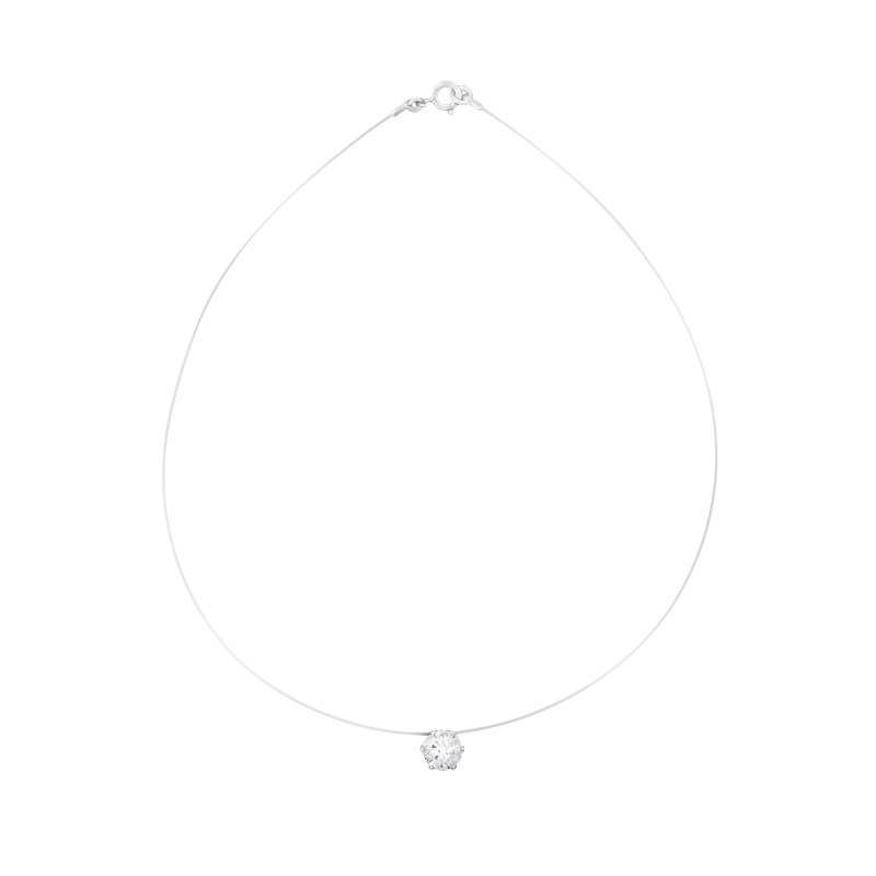 Collier transparent serti 6 griffes M
