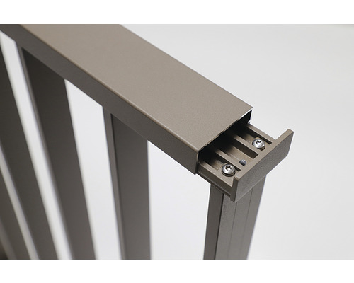 Pertura Triton taupe U-vormige aluminium leuning complete set voor vloermontage, 4 m