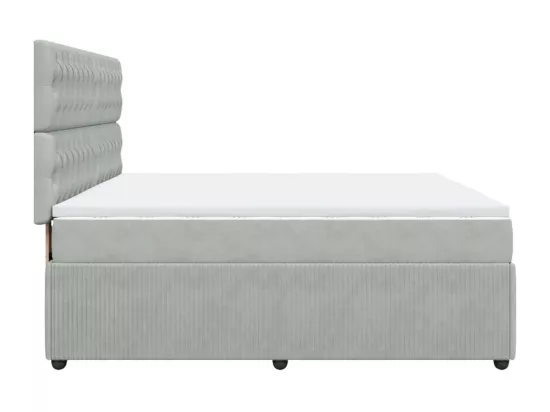 Sommier à lattes de lit et matelas Gris clair 180x200cm Velours