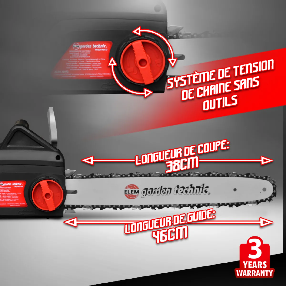 Elem Garden Technic Tronçonneuse électrique