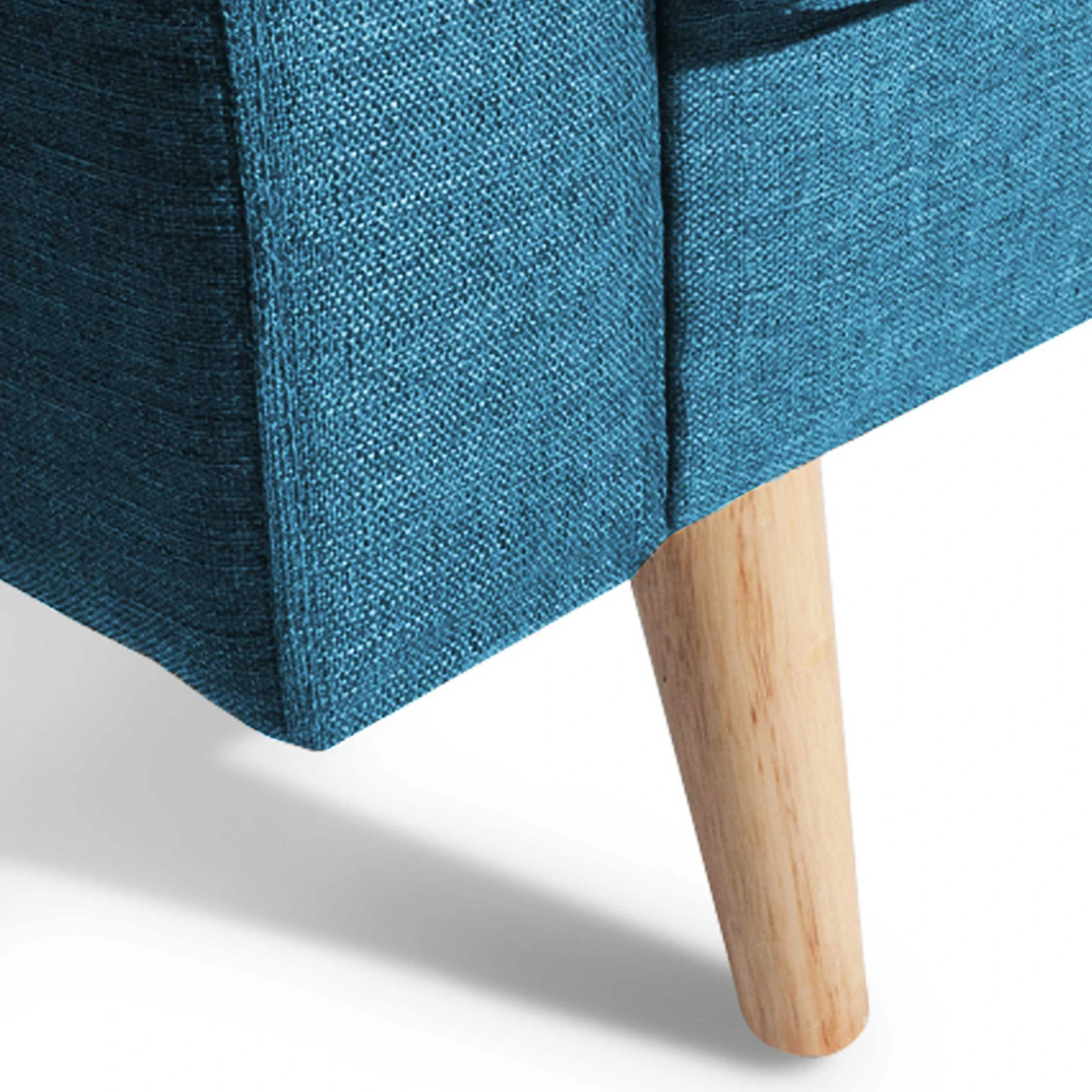 Canapé droit scandinave 3 places convertible LARS bleu canard