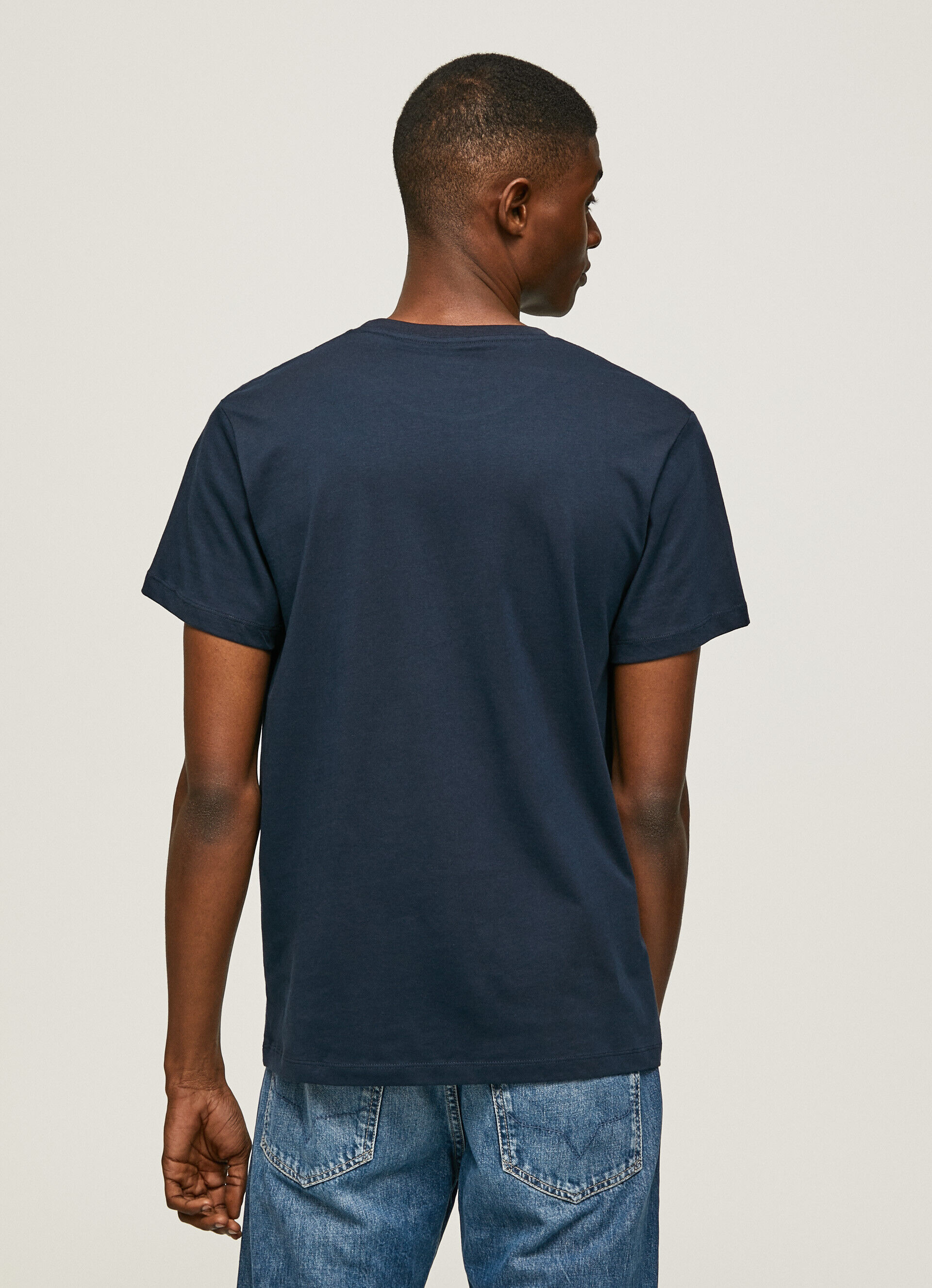Camiseta de algodão com logotipo estampado - azul dulwich