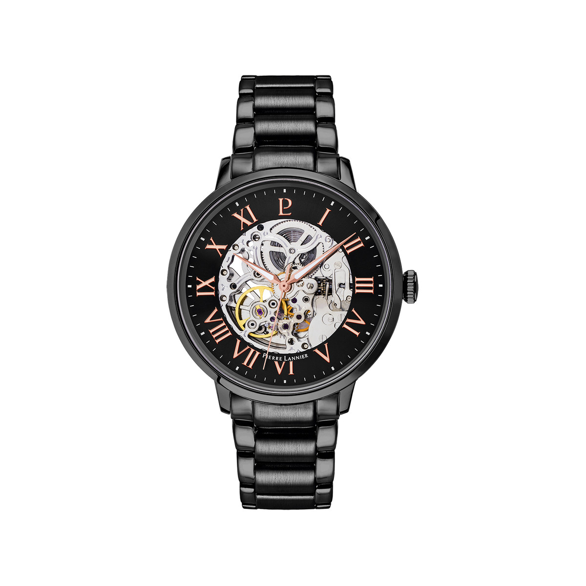 Montre Pierre Lannier homme automatique acier noir