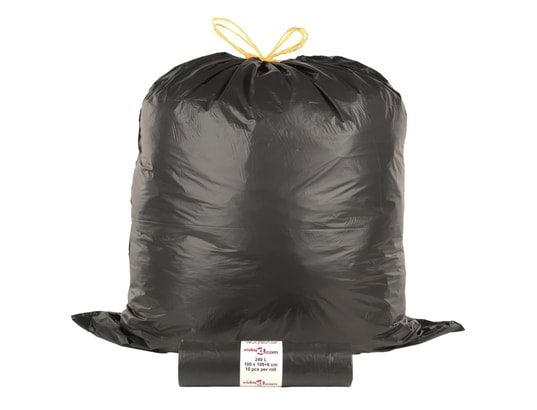VIDAXL - Sacs poubelles avec cordons 150 pcs noir 240 l