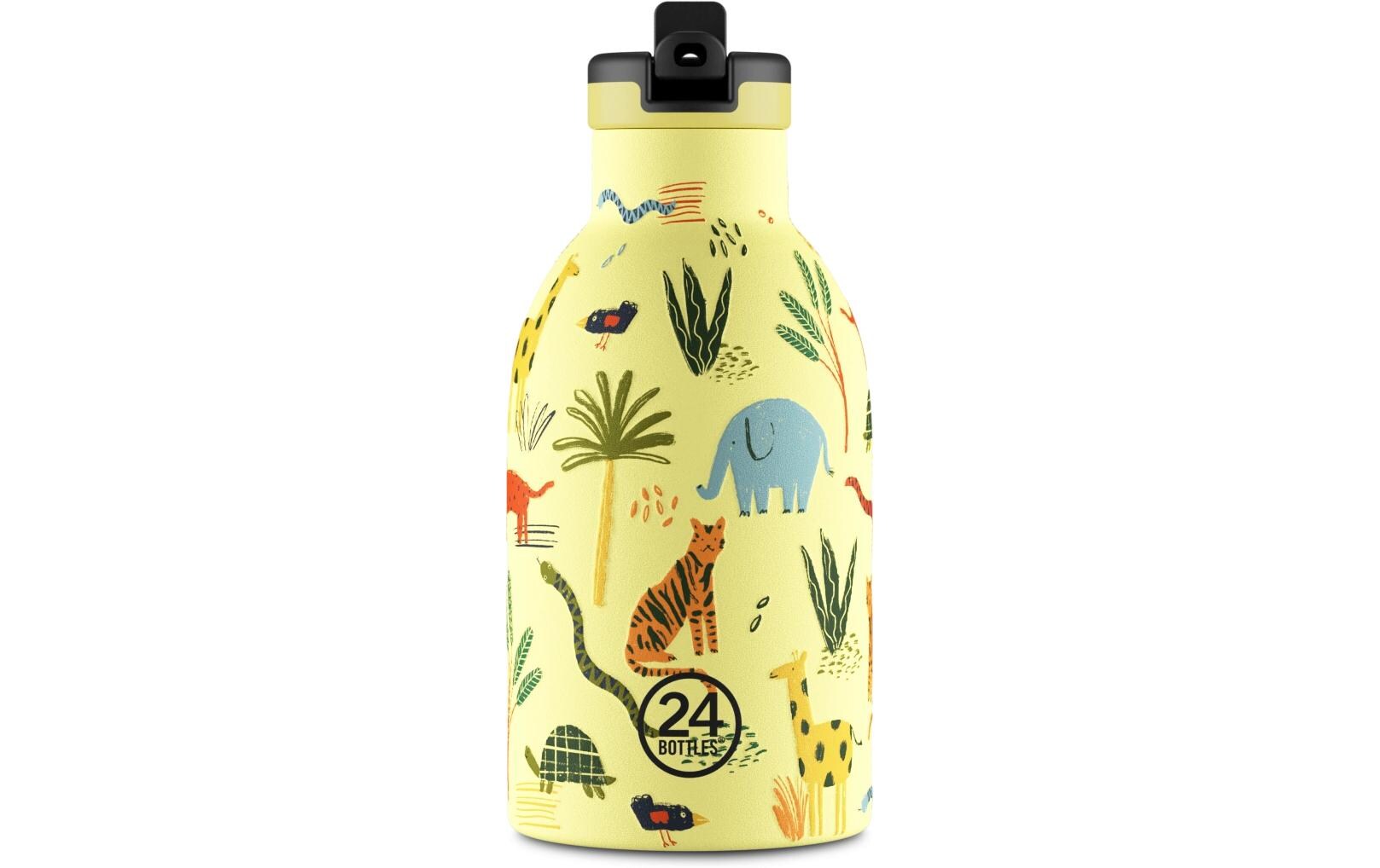 Thermosflasche Clima 330 ml, Gelb/Mehrfarbig, Jungle FriendsIsolierflasche mit doppelwandiger Edelstahlisolation