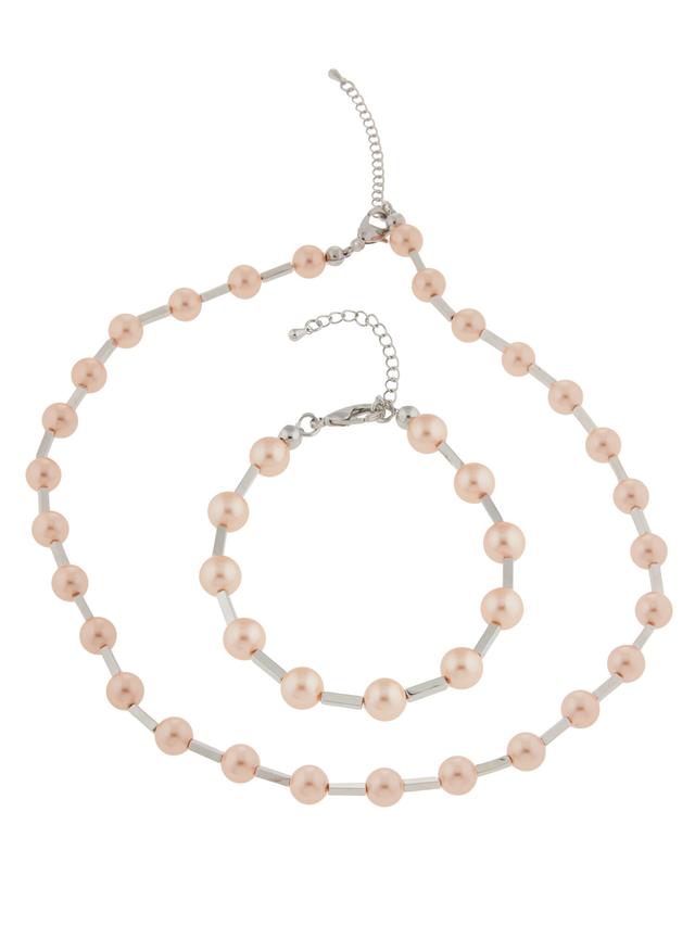 Armband & Collier, Muschelkernperlen & Hämatit