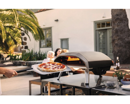 Ooni Koda 16 Gas Pizza Oven 63 x 58 cm RVS Zilver/Zwart L-vormige Vlam Gebruiksvriendelijk en Directe Gasontsteking