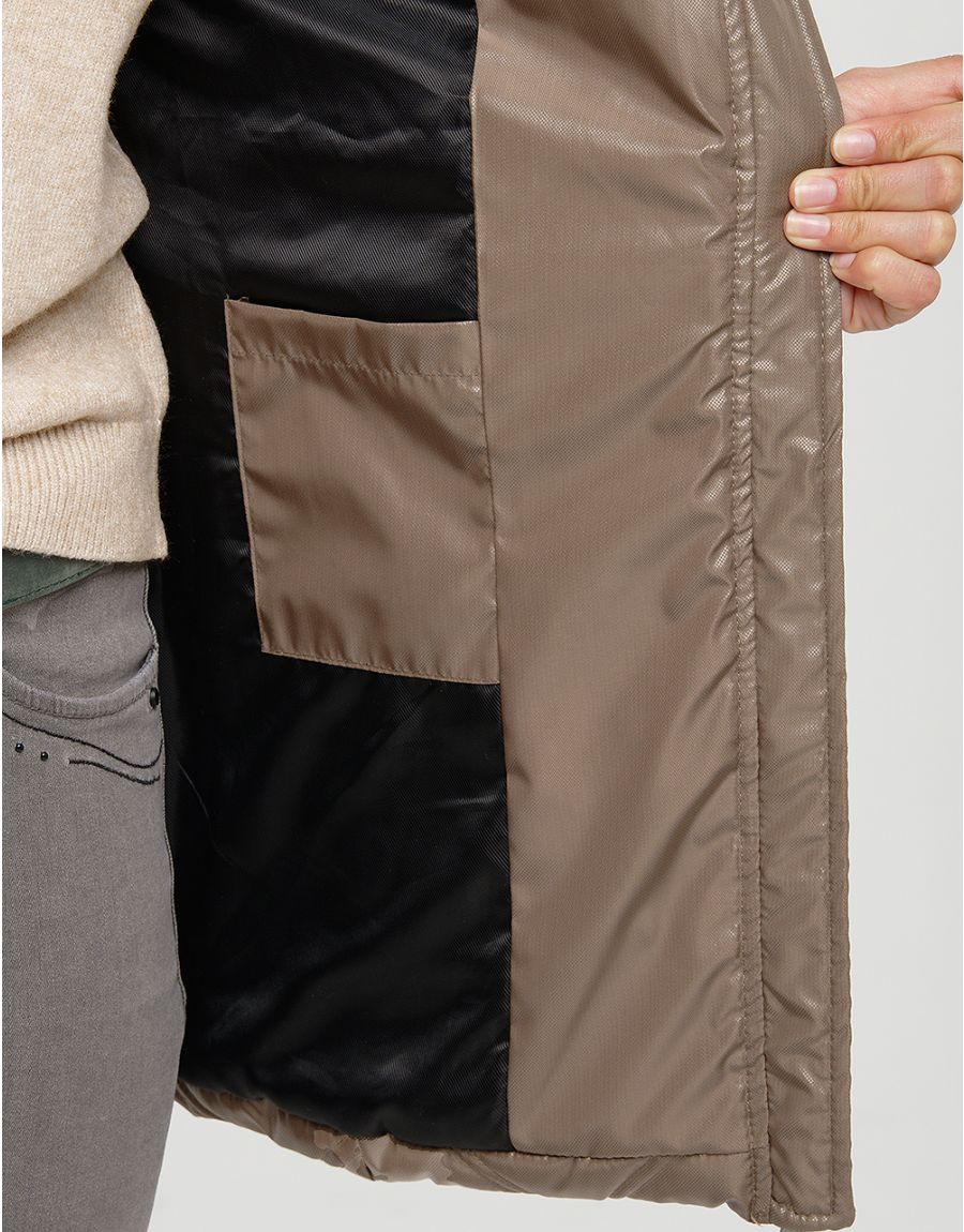 Doudoune beige capuche