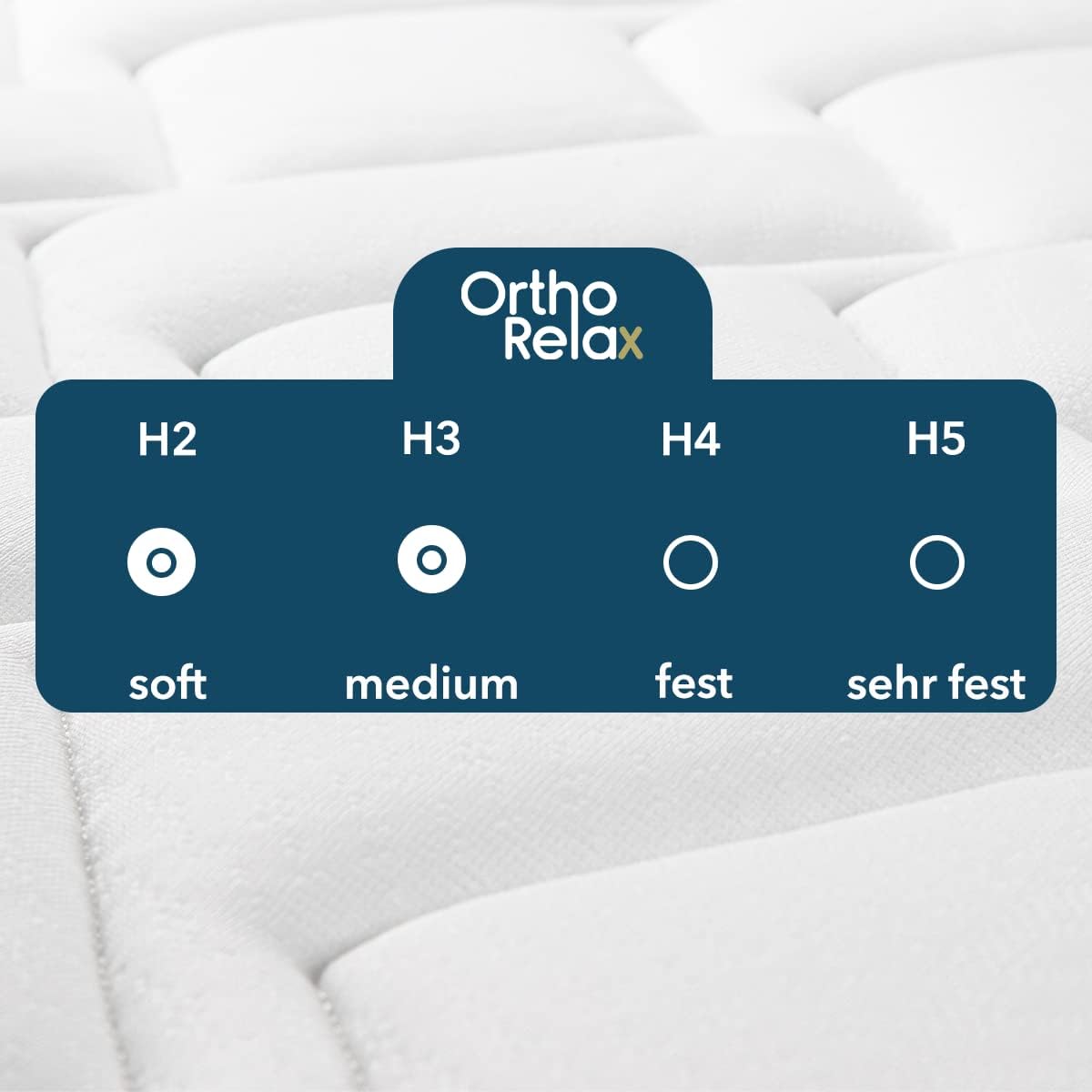 Ortho-RelaxMatratze 90x200cm, 23cm hoch, Härtegrad H2 & H3, 100 Nächte Probeschlafen, wendbar mit weicher & fester Seite, 7-Zonen-Komfortschaum-Matratze, Öko-Tex 100