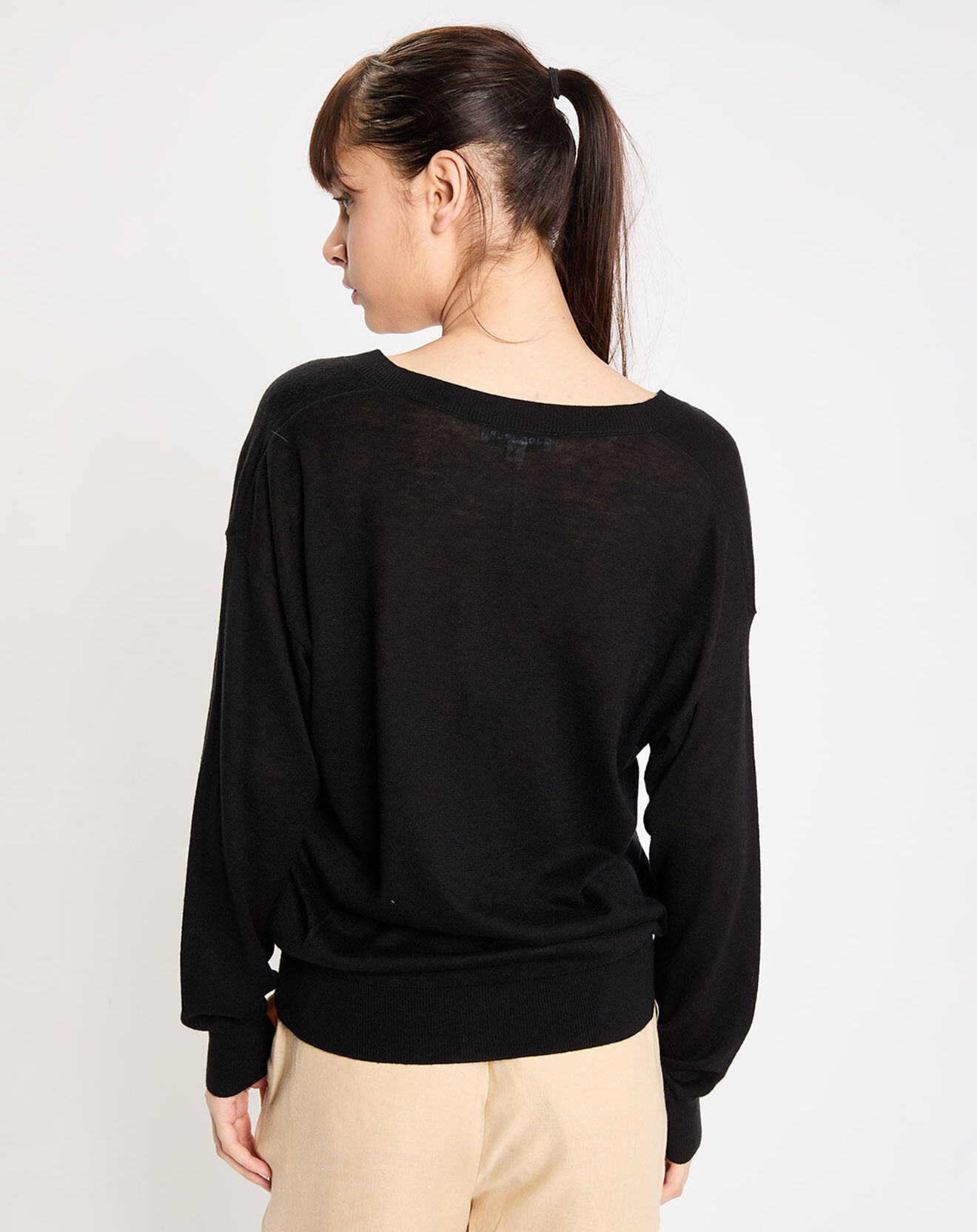 Jodhpur Pull en Laine & Soie Agnès noir