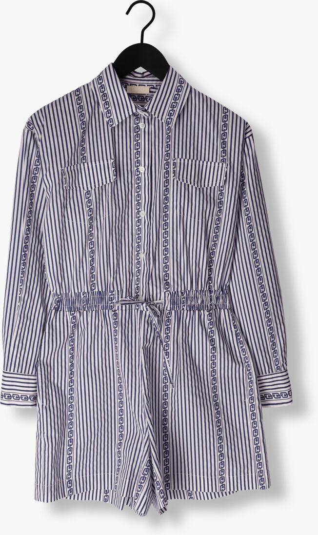 LIU JO blauw/wit gestreepte liu jo jumpsuit popeline stampa tp dress