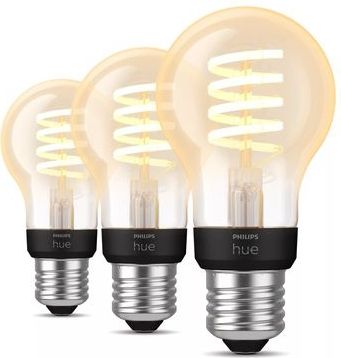 Philips - Hue Filament Standaardlamp - Warm tot Koelwit Licht - E27 - 3-Pack